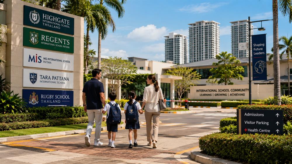 Family living in Jomtien with convenient access to international schools, healthcare facilities, and modern residential communities.